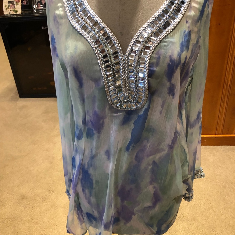 Adrienne Vittadini tunic with beading.